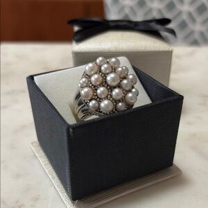 LAGOS Silver Pearl Ring SZ 8